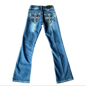 Wired Heart Girl's Jeans Studded Cross Pocket- Gently Worn